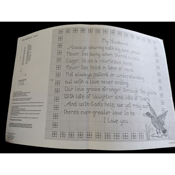 My Husband Sampler Peggy Cathey Hollie Designs Cross Stitch Leaflet Vintage 80s - Picture 3 of 3